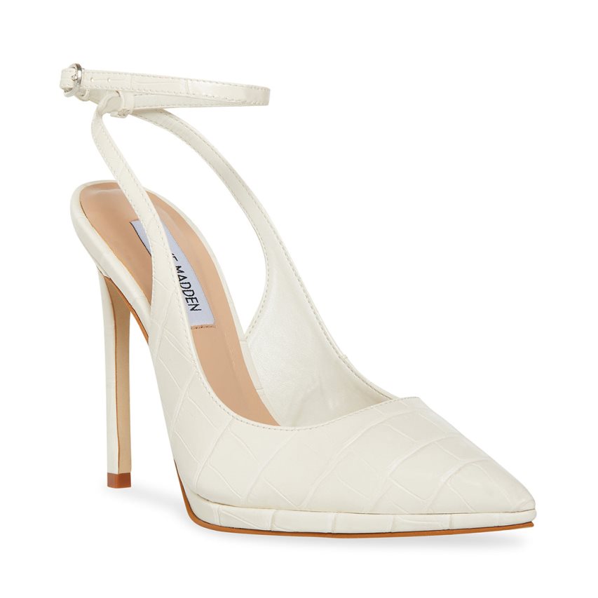 White Steve Madden Zayla Women's Heels | FXISP6870