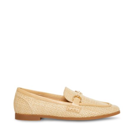 Beige Steve Madden Carrine Raffia Women's Loafers | WEBXG5018