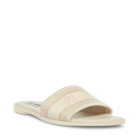 Beige Steve Madden Knox Women's Slides | ZKF12W7185