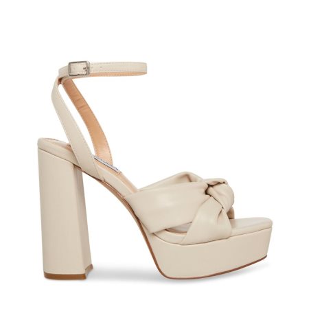 Beige Steve Madden Lala Women's Heels Sandals | FCIPJ6435