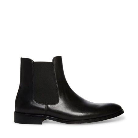 Black Steve Madden Adamo Leather Men's Chelsea Boots | KEDFW9830