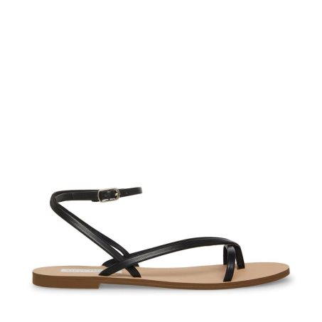 Black Steve Madden Amuse Women's Flat Sandals | VTHOD5479