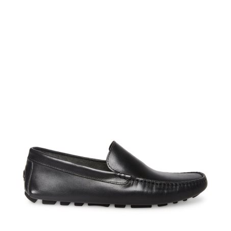 Black Steve Madden Bergamo Leather Men's Loafers | BNMHK9342