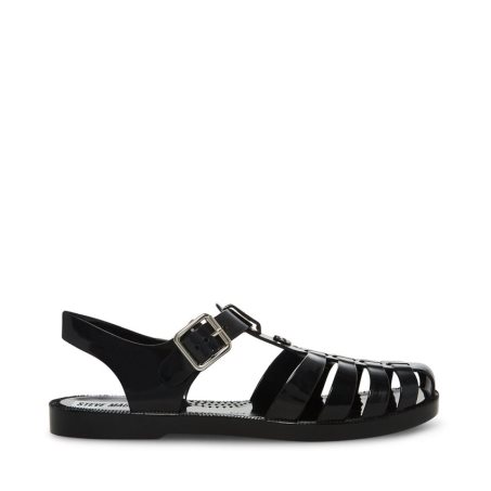 Black Steve Madden Bryn Women's Flat Sandals | TYOVI2184