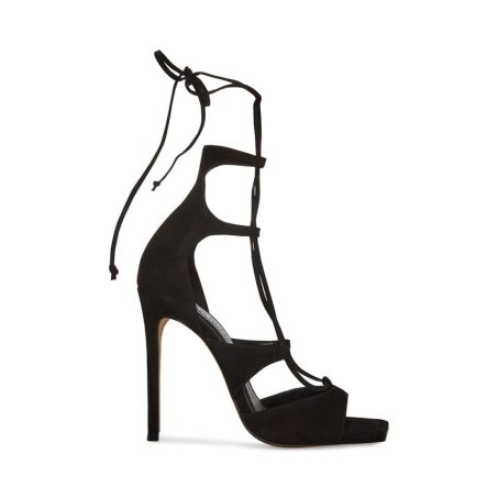 Black Steve Madden Carol Women's Heels Sandals | TNECP2364