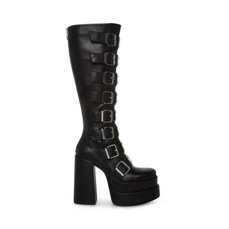 Black Steve Madden Cassia Women's Knee-high Boots | JW12PH7539