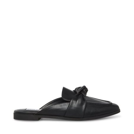 Black Steve Madden Chart Leather Women's Mules | SJPGW8356