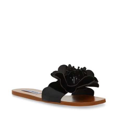 Black Steve Madden Chelsea Women's Flat Sandals | 12NJWD8072