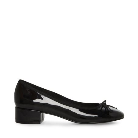 Black Steve Madden Cherish Patent Women's Heels | FHUNM1238