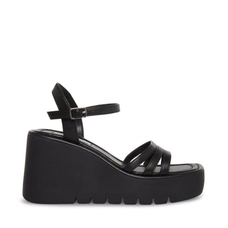 Black Steve Madden Dane Women's Platform Sandals | CZN12K6245