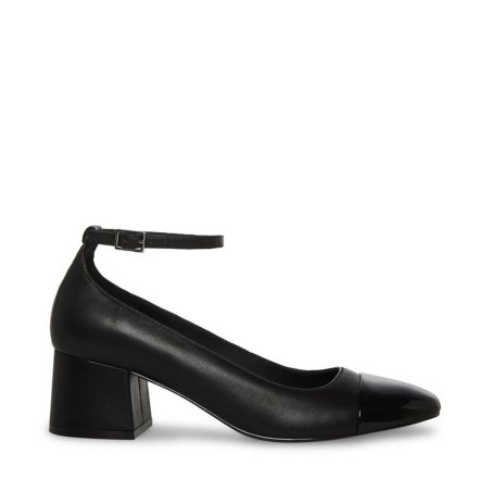 Black Steve Madden Eli Leather Women's Heels | HBOY120527