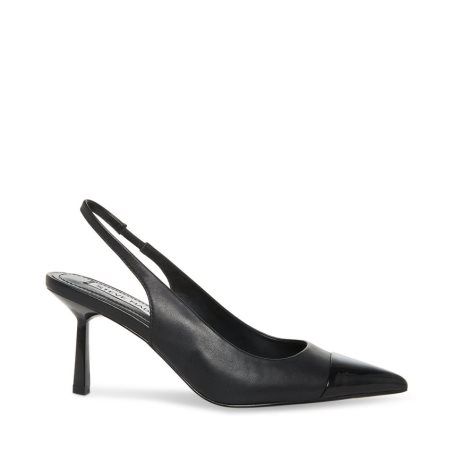 Black Steve Madden Kling Leather Women's Heels | SZKAL4705