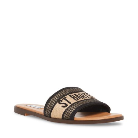 Black Steve Madden Knox Women's Slides | XEZOH0581