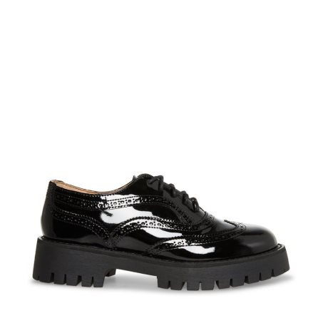 Black Steve Madden Lance Patent Women's Platform Shoes | IPKYL1740