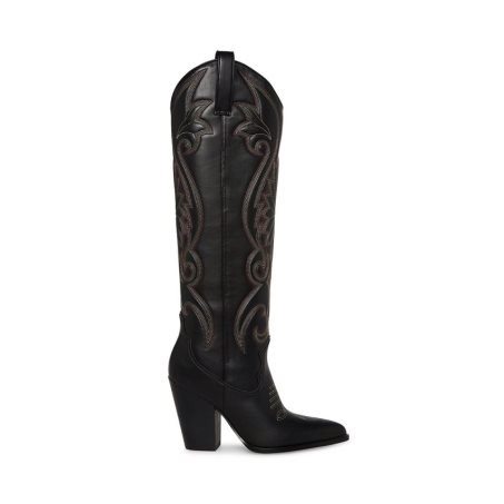 Black Steve Madden Lasso Women's Knee-high Boots | WBMAL5703