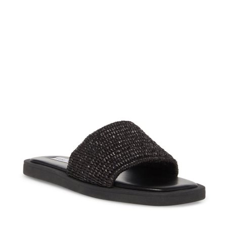 Black Steve Madden Leigh Women's Slides | NFMGB3198