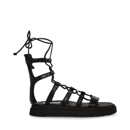 Black Steve Madden Mel Women's Platform Sandals | TVI12H2137