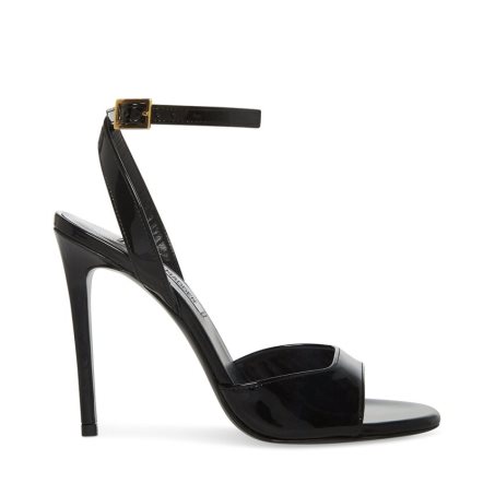 Black Steve Madden Naryssa Patent Women's Heels Sandals | YSWNK2793