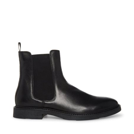 Black Steve Madden Pedro Leather Men's Chelsea Boots | RNOYV4751