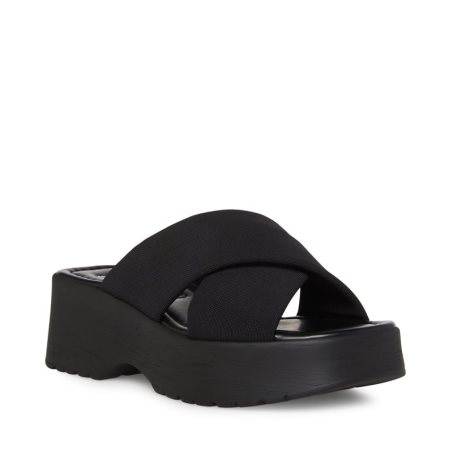 Black Steve Madden Phoebe Women's Platform Sandals | AJ12GN3819