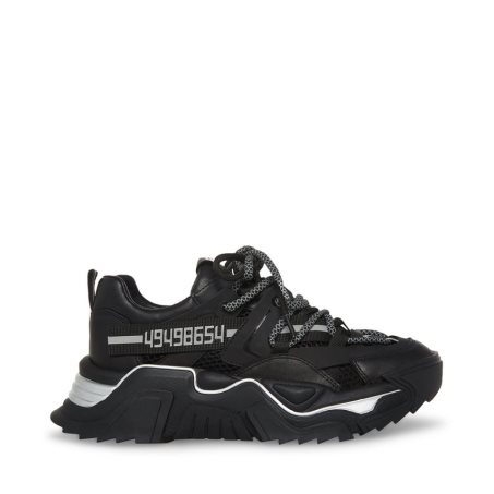 Black Steve Madden Power Women's Sneakers | MBNDO8407