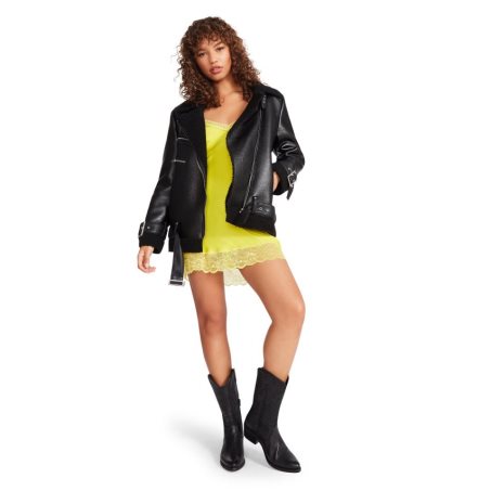 Black Steve Madden Quinn Women's Jackets | WRFMH5891