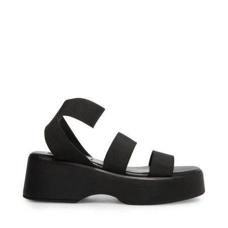 Black Steve Madden Sashes Women's Platform Sandals | MAKUN0982