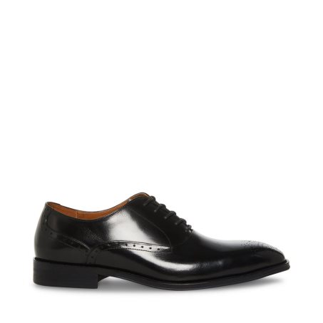 Black Steve Madden Zate Leather Men's Derby Shoes | CKIGD2379