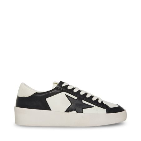 Black / White Steve Madden Perona Women's Sneakers | KZIDP6109