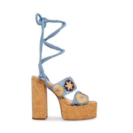 Blue Steve Madden Amabella Women's Heels Sandals | FY12VJ9726