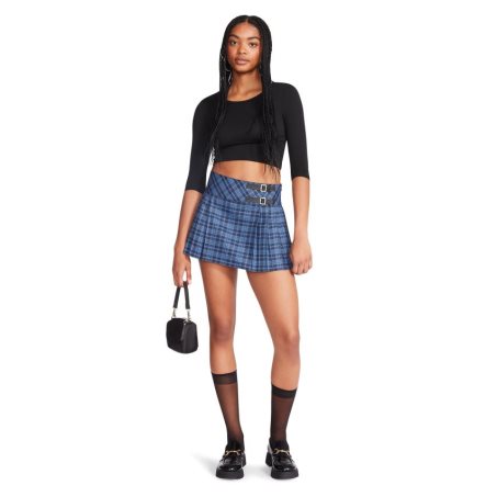 Blue Steve Madden Cher Plaid Women's Skirts | DCSPF9586