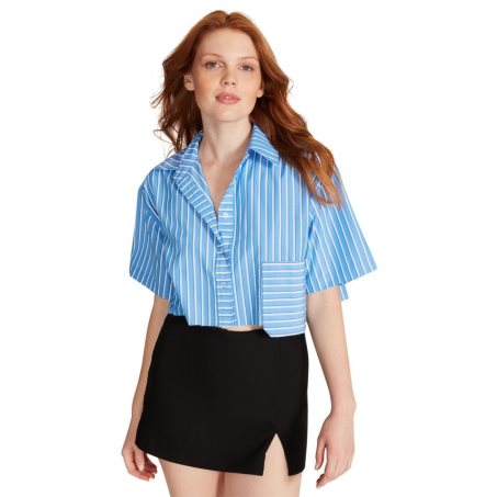 Blue Steve Madden Ellison Women's Shirts | SRBOJ7524