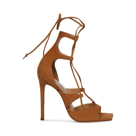 Brown Steve Madden Carol Women's Heels Sandals | LCADR7154