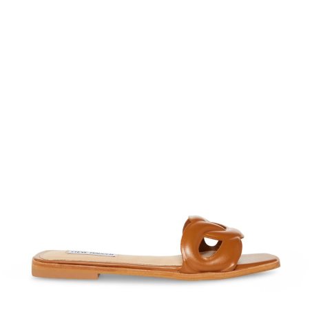 Brown Steve Madden Helene Women's Slides | EAVUT2481