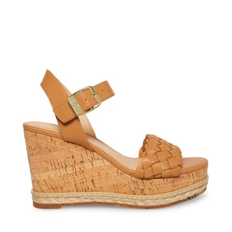 Brown Steve Madden Jitney Camel Women's Heels Sandals | JPTCM4362