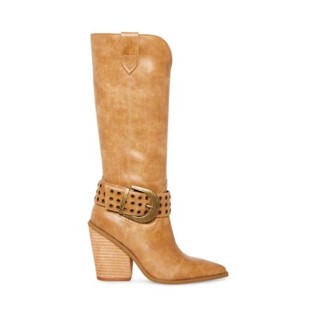 Brown Steve Madden Lennon Women's High Boots | OMLPN0783