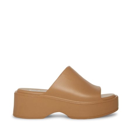 Brown Steve Madden Slinky-j Women's Platform Sandals | OTEUI8651