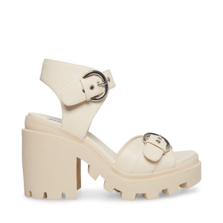 Cream Steve Madden Costal Women's Heels Sandals | EMCSO2658