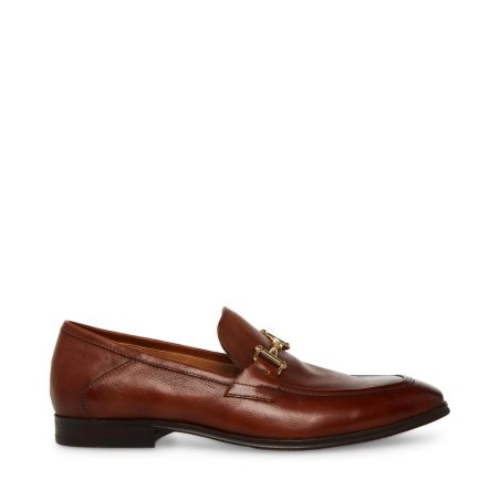 Dark Brown Steve Madden Archee Leather Men's Loafers | XWS12H3780