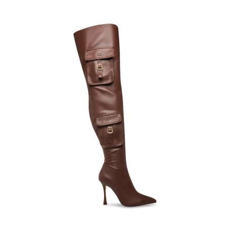 Dark Brown Steve Madden Brittany Women's Knee-high Boots | RIKCJ5294