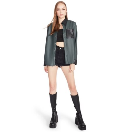 Dark Green Steve Madden Sam Women's Shirt Jackets | MSOHW7198