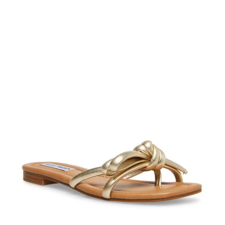 Gold Steve Madden Maura Women's Slides | JEBPG5831