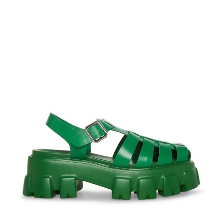 Green Steve Madden Echo Women's Platform Sandals | FHUCL6159