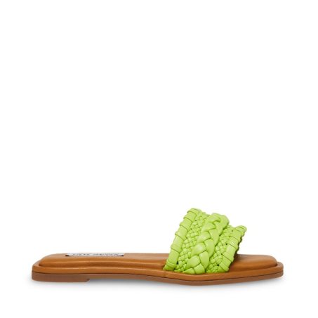 Green Steve Madden Genevie Women's Slides | KPRLZ9528