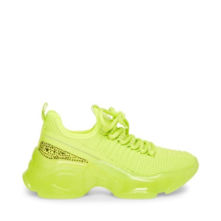 Green Steve Madden Jmaxima Neon Kids' Sneakers | 12PYXR2803