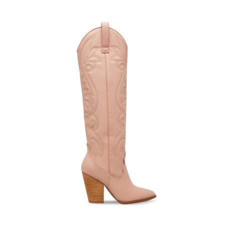 Pink Steve Madden Lasso Leather Women's Knee-high Boots | UDIRW3864