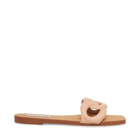 Pink Steve Madden Marcie Leather Women's Slides | JZRSL7951