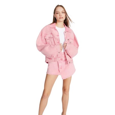 Pink Steve Madden Sienna Denim Women's Jackets | PTXCE2103