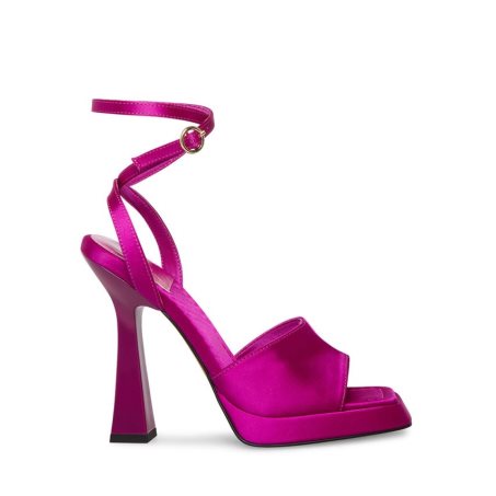 Purple Steve Madden Kendall Satin Women's Heels Sandals | WXSMC0659