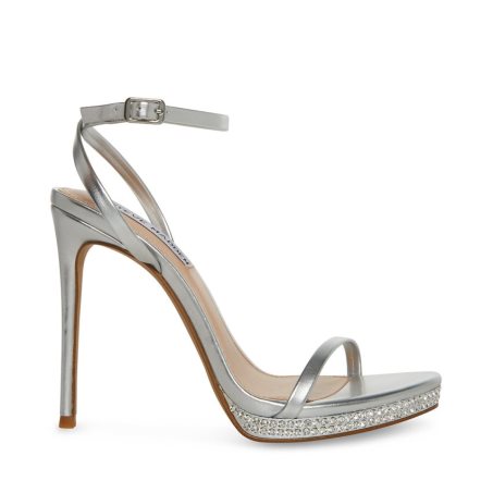 Silver Steve Madden Ari Women's Heels Sandals | SEZMW7392